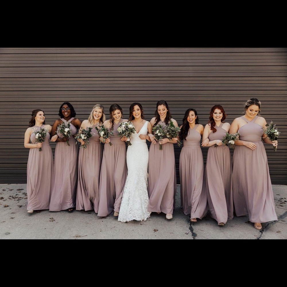 Lulus taupe bridesmaid dress